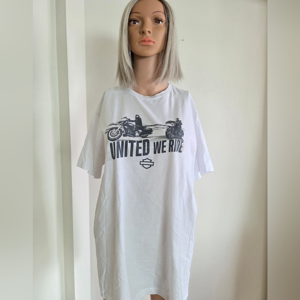 Harley-Davidson White United We Ride Graphic T-Shirt Size Large
